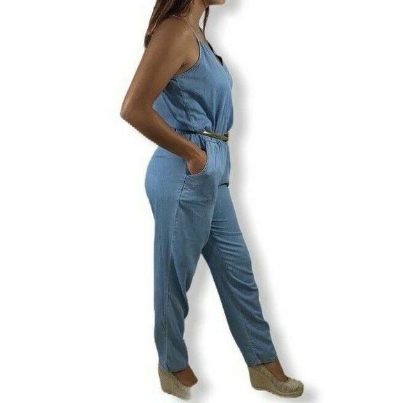 Love Culture Spaghetti Straps Overall Pants size M - Picture 5 of 11